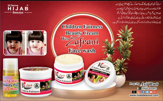 Children fairness beauty cream and zafrani face wash